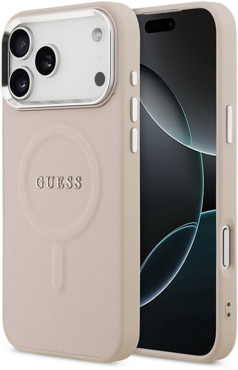 Guess PU Saffiano Backcover - Geschikt voor iPhone 17 Pro Max - MagSafe Compatibel - Roze