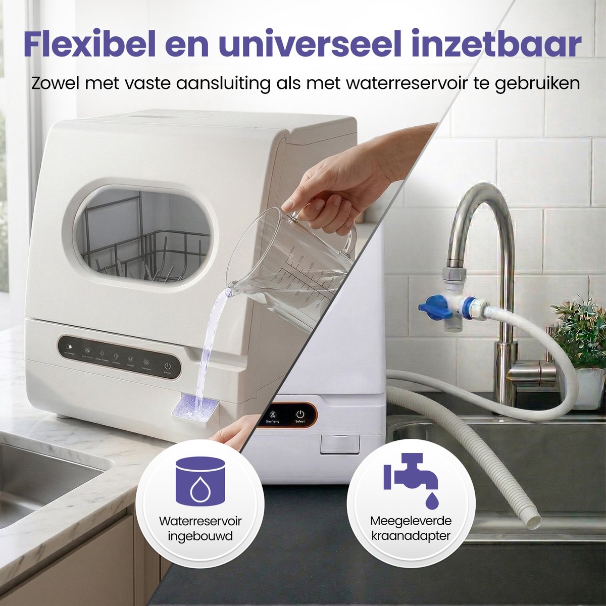 SwayTosh Mini Vaatwasser DTX-4 – 2026 – Mini Afwasmachine Vrijstaand – Met Waterreservoir – Washing Machine – Vrijstaande Vaatwasser – Dishwasher – Kleine Vaatwasser – Vaatwasmachine — afbeelding 5