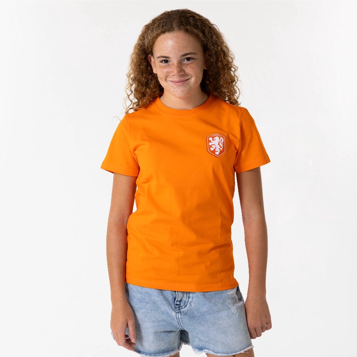 Nederlands Elftal Logo T-Shirt Kinderen - Maat 164 - Oranje - Jongens & Meisjes - KNVB - Fankleding - Fanshirt - Voetbal - Officiële Merchandise