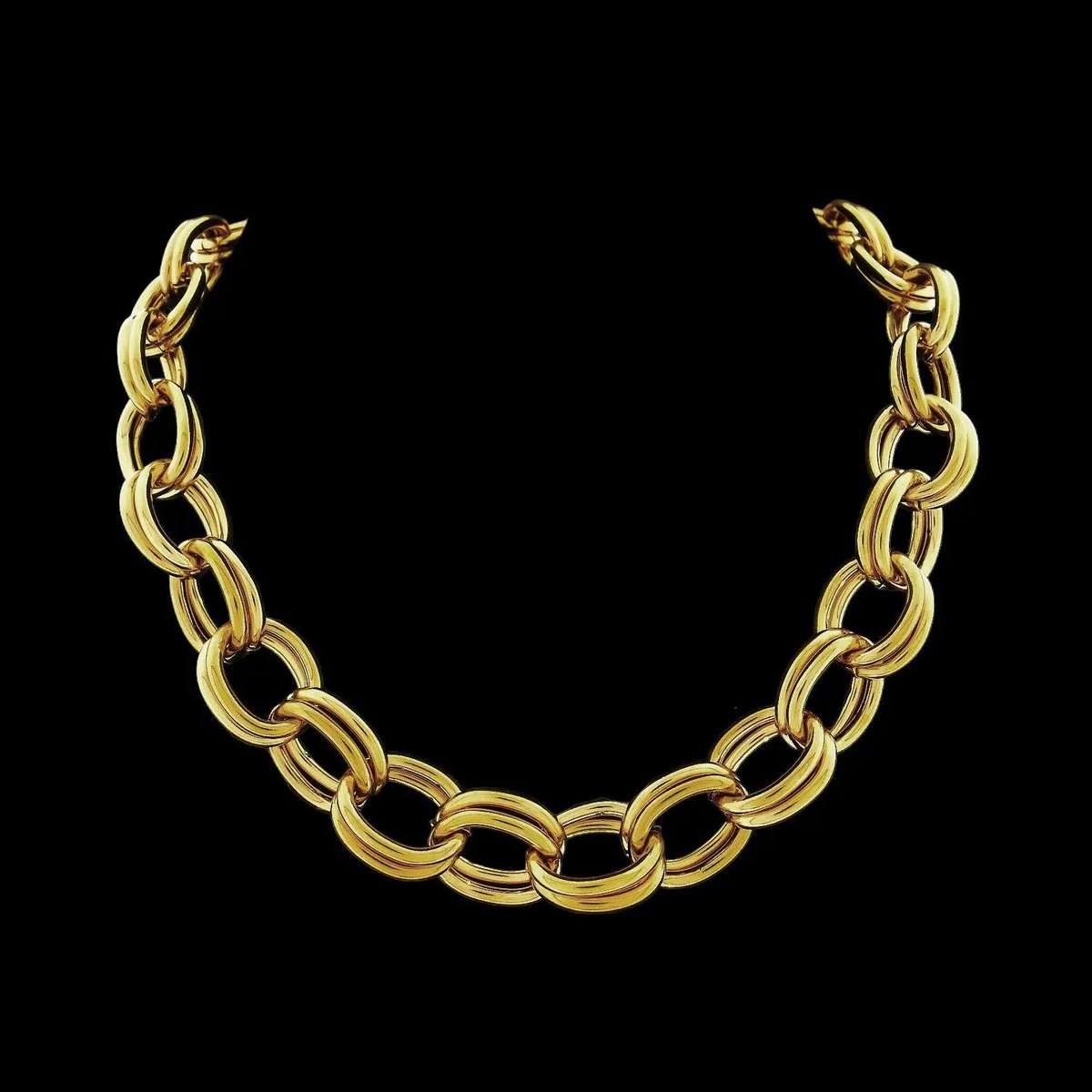 Victoria Valenza Goudkleurige RVS Dubbele Jasseroncollier - Ketting - Goudkleurig - RVS - Jasseronketting