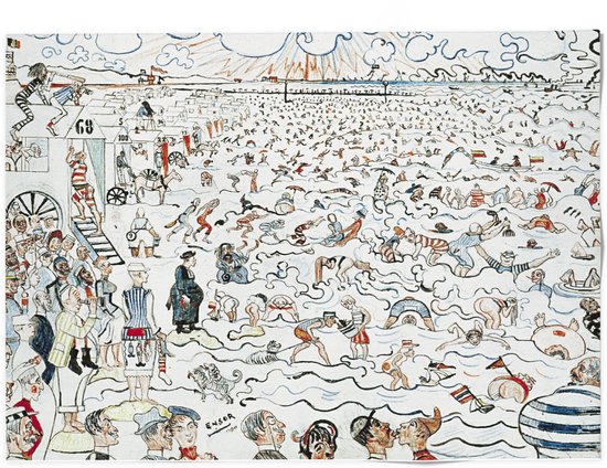 Affiche Peinture 50x70 cm – Les Bains d'Ostende – James Ensor – MuseumEditions
