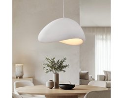 LumenXL – Wabi Sabi hanglamp Cemento wit steeneffect – 38 x 30 cm