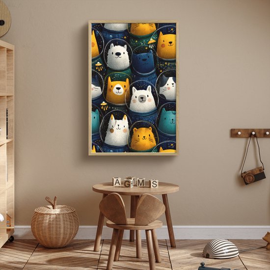 Nachtlampje 70x100 cm - Kinder lamp - Dieren - Ruimtepakken - Sterren - Tafellamp kinderkamer draadloos - Slaapkamer lampje - Bedlamp kinderen - Kinderlampje - Wandlamp babykamer - Nachtlampjes van Merkloos — afbeelding 3