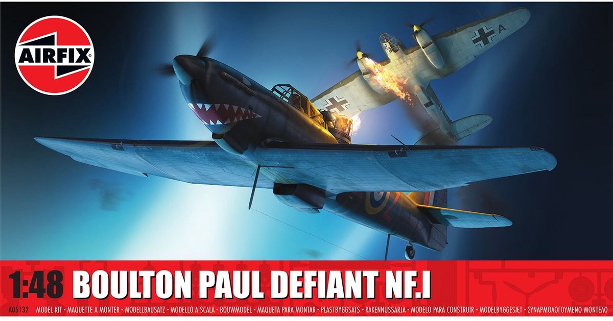Airfix Modelbouwpakket Vliegtuigen - 05132 Boulton Paul Defiant NF.I WWII - Brits Propellervliegtuig Plastic - 1:48 - Modelbouw