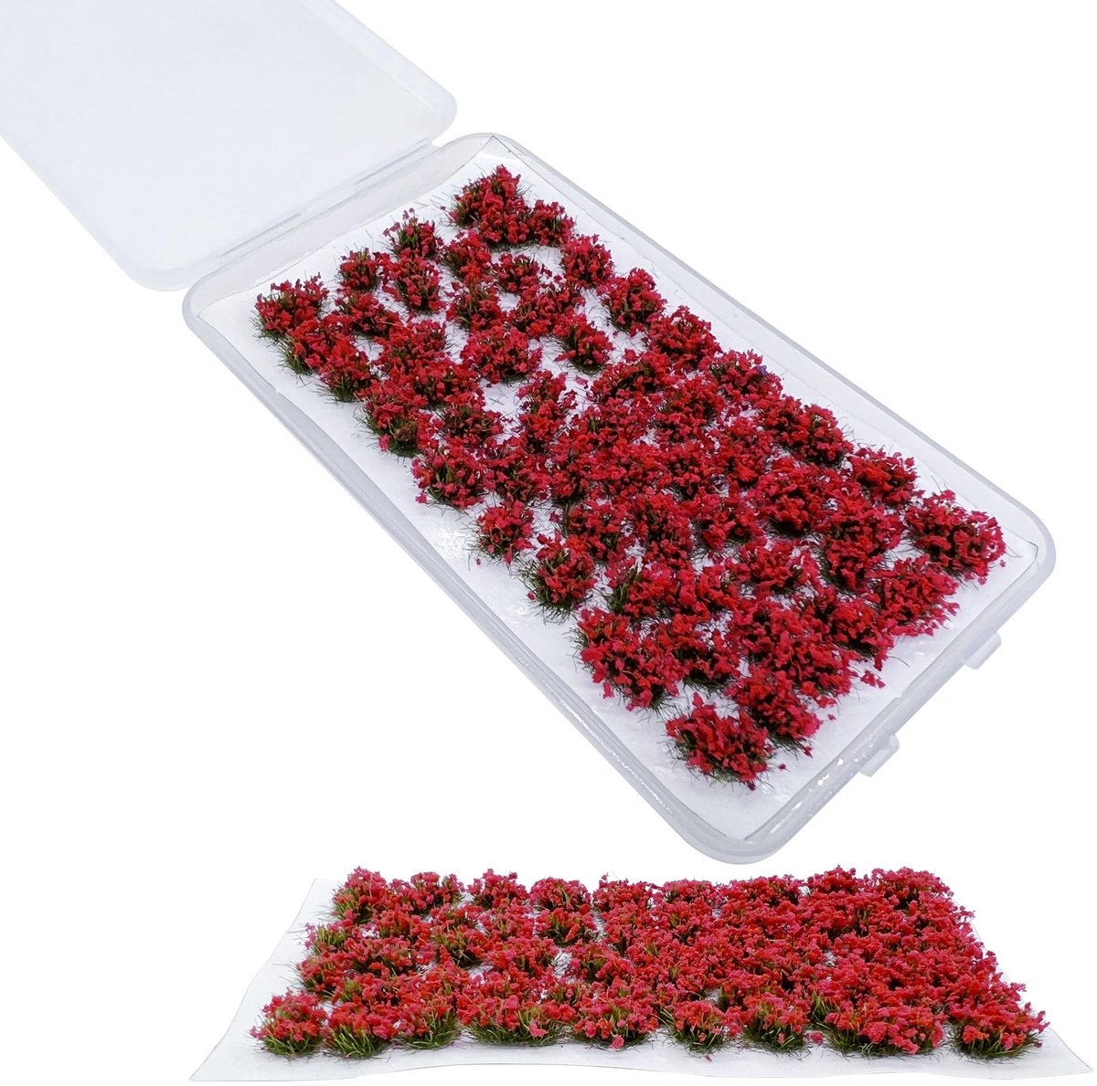 Miniatuur Bloemtros - Statische Grasbosjes voor Model Treinen - Rood