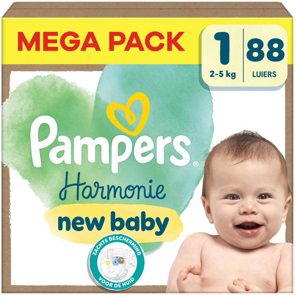 Pampers - Harmonie - Maat 1 - Mega Pack - 88 stuks - 2/5KG