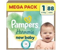 Pampers - Harmonie - Maat 1 - Mega Pack - 88 stuks - 2/5KG
