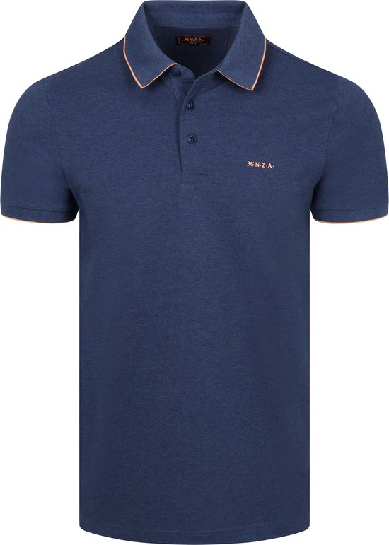 NZA Polo Henley Piqué Donkerblauw (navy) Sky - Maat XL - Heren