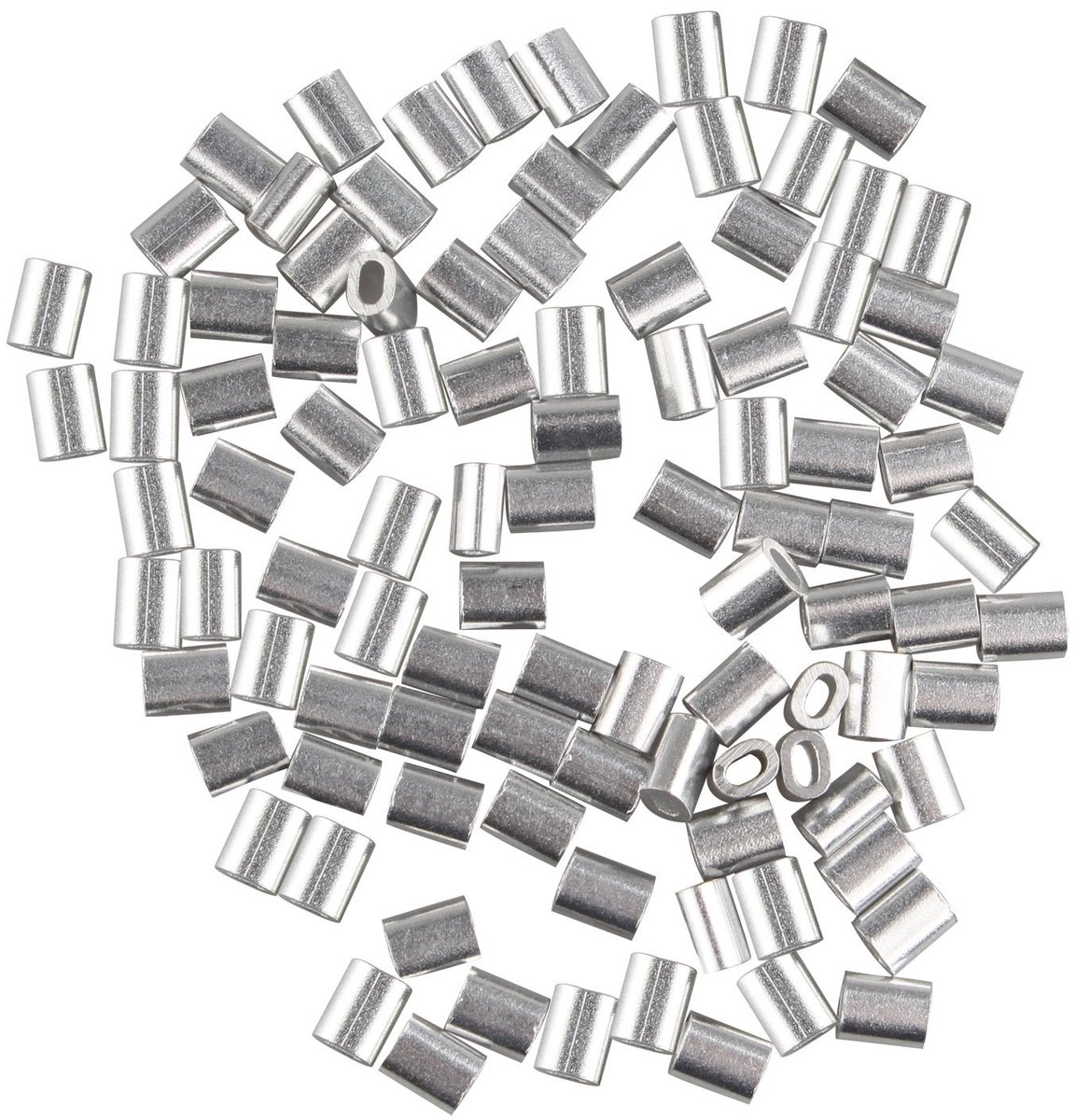 Allecto - Aluminium Crimping Loop Sleeve Clips - 100 stuks - Geschikt voor 1mm kabel - Ovalen vorm - Zilveren kleur - Duurzaam materiaal - Voor kab...