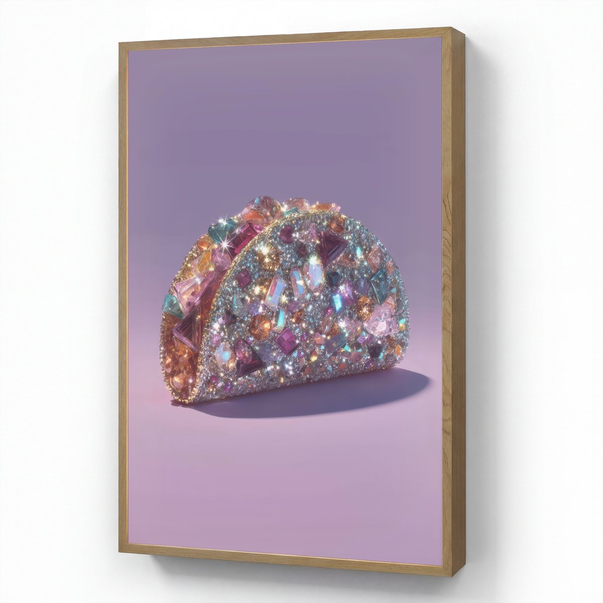 Wandlamp 60x90 cm - Oplaadbaar - Edelstenen - Glitters - Paars - Kleurrijk - Wandlampen bi