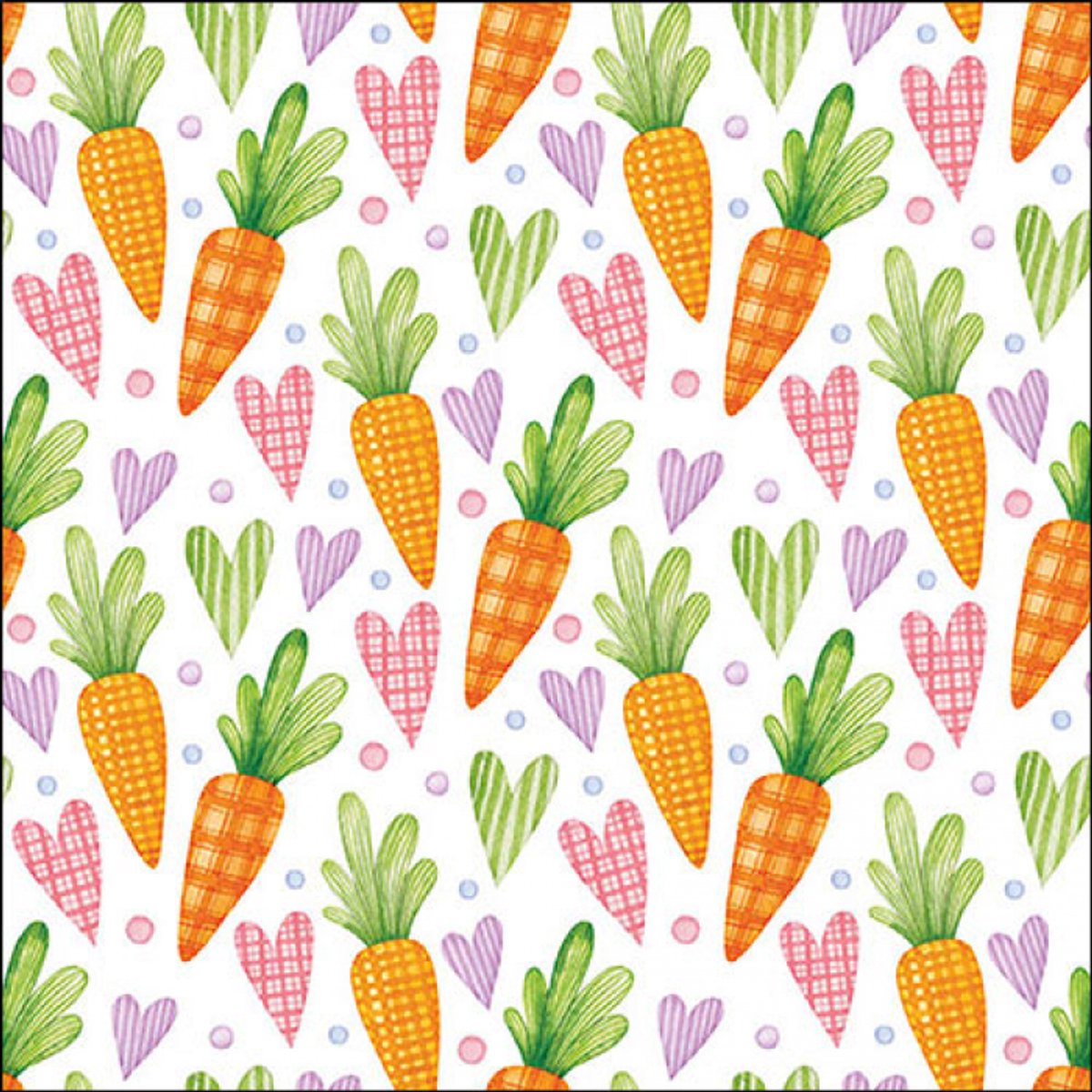Ambiente Lunch servetten - Carrots and hearts white
