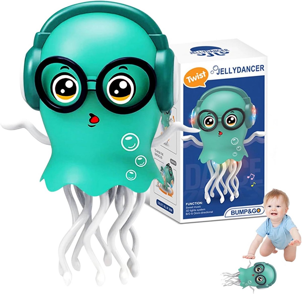 Dansende Speelgoed Octopus met Muziek en 3D Lichtshow voor Baby's en Peuters