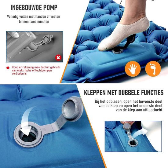 Opblaasbare Kampeermatras, Ultralichte Enkele Luchtmatras, Lichtgewicht Wandelen Matras Campinguitrusting voor Outdoor Avonturen van Merkloos — afbeelding 3