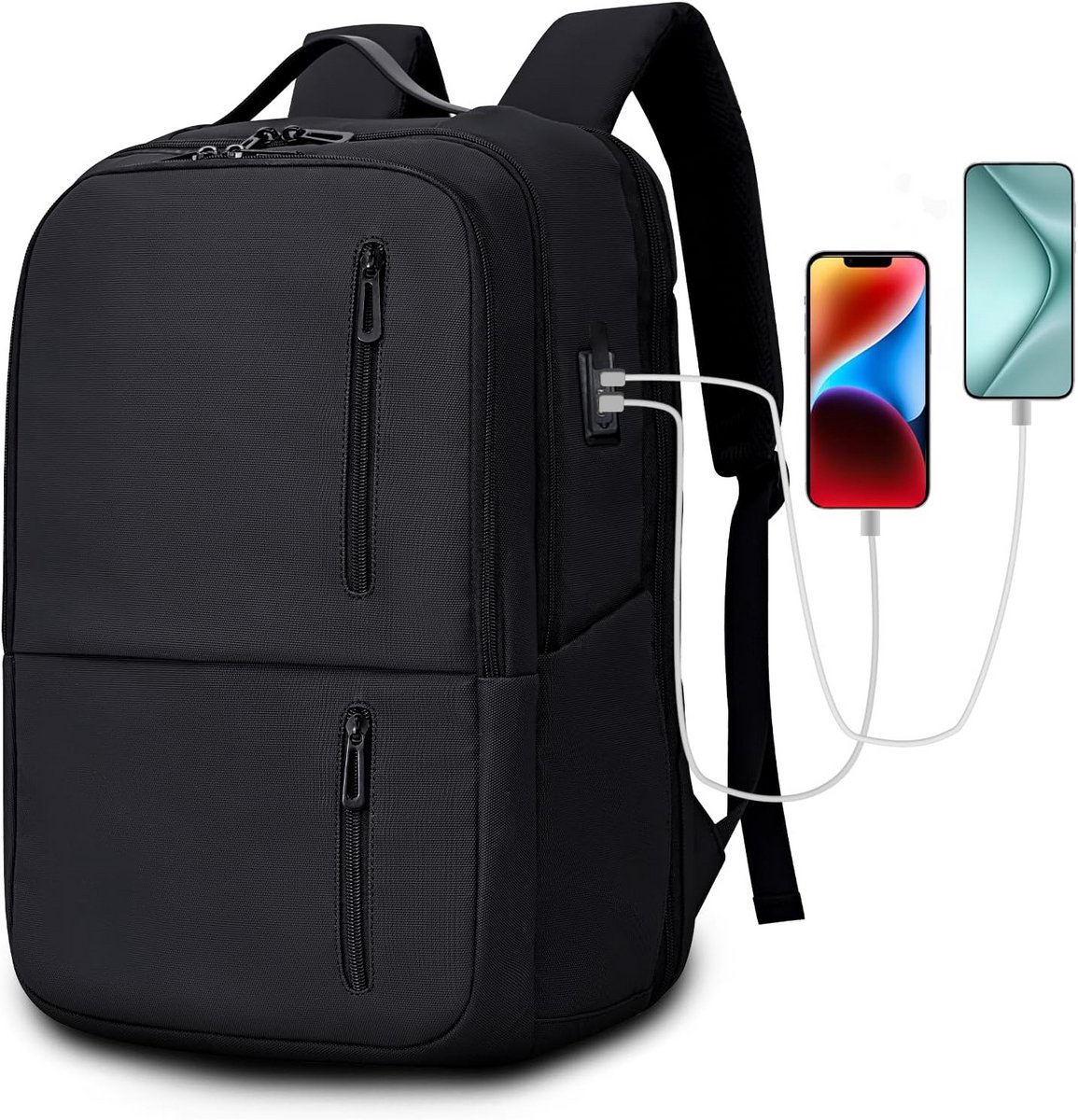 Waterdichte 17 inch laptop rugzak met USB-poort voor zaken en reizen