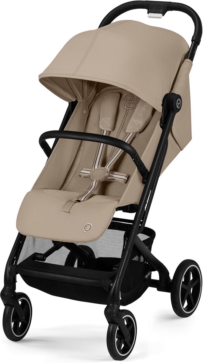 Compacte Kinderwagen met One-Pull Gordel - Geschikt Vanaf Geboorte tot 22kg - Ergonomisch Design - Beige
