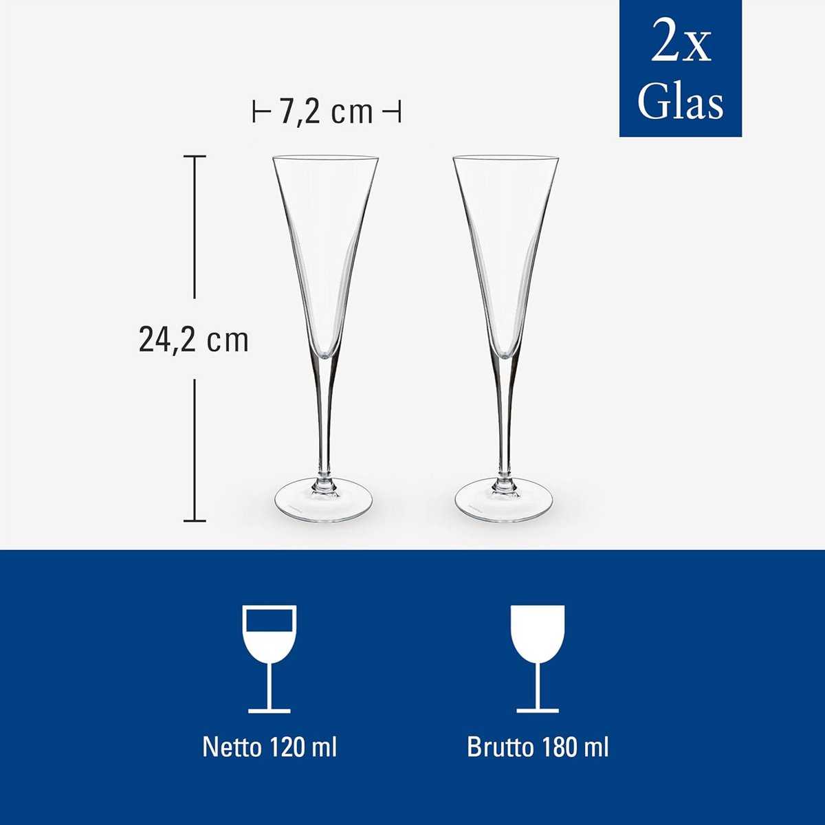 Champagneflûte 120 ml Kristalglas Pack van 2