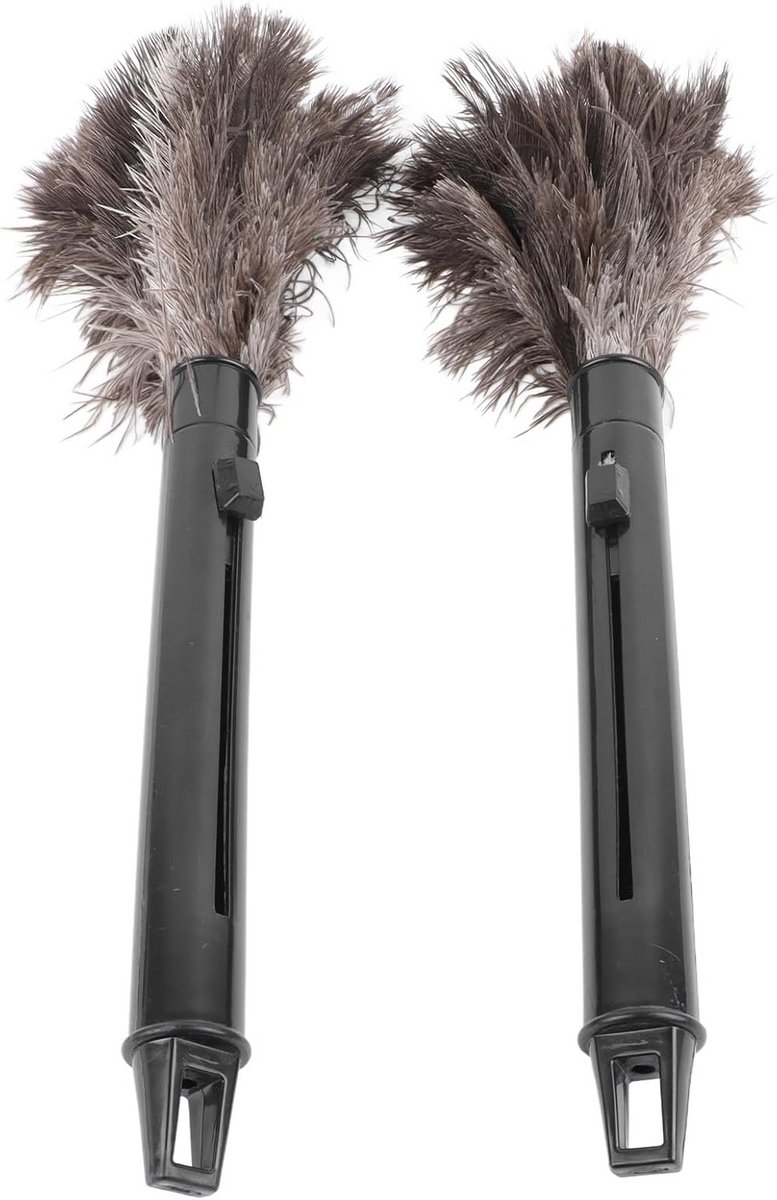 2x Telescopische Stofwisser met Echte Struisvogelveren - voor Huis & Kantoor