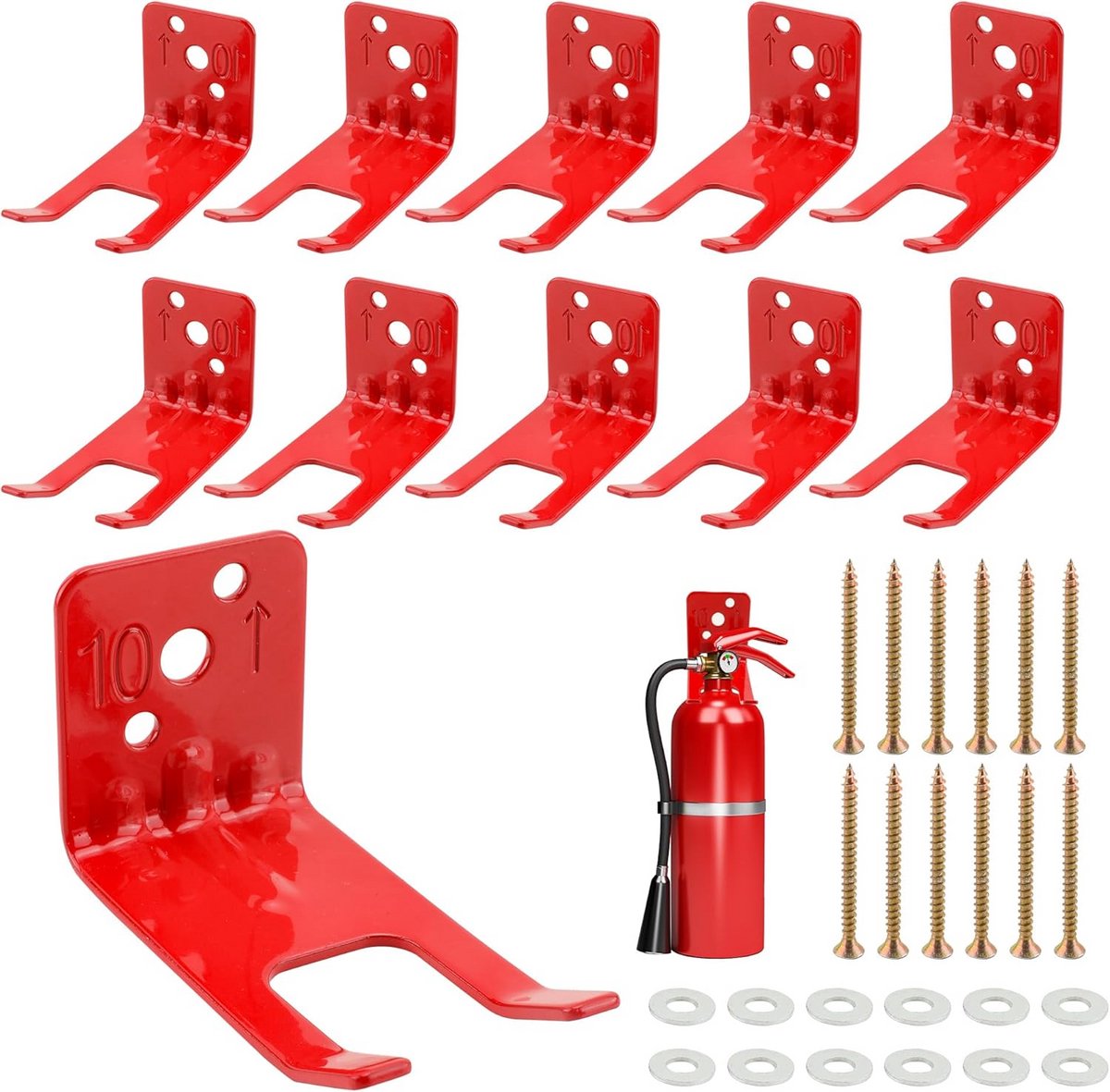 12x Universele Brandblusserbeugel - Stevige Muurbevestiging voor 5 tot 12 LB Blussers