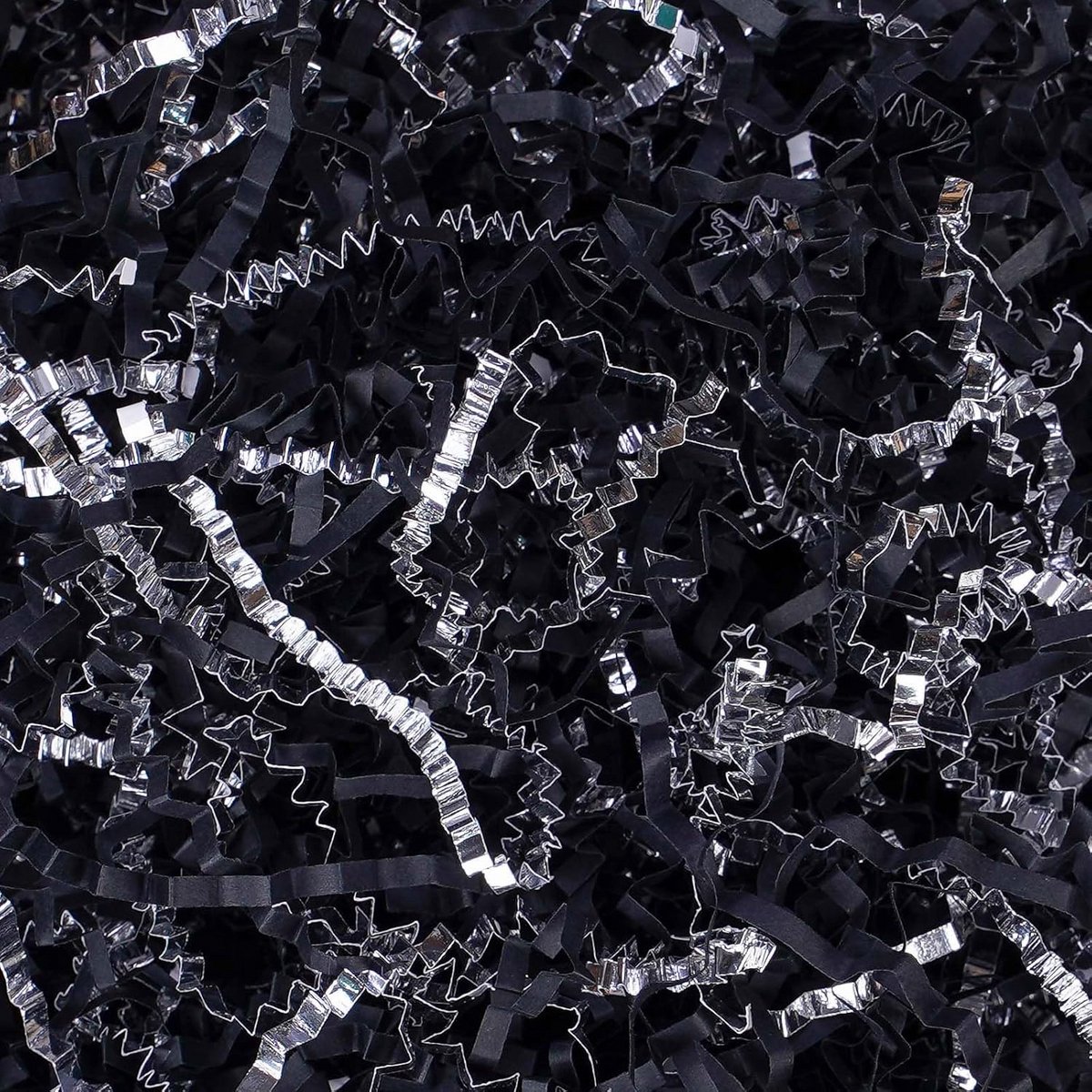 Versnipperd Papier Shred Filler 0.5kg Cadeaudoos en Geschenkverpakking Zwart Zilver