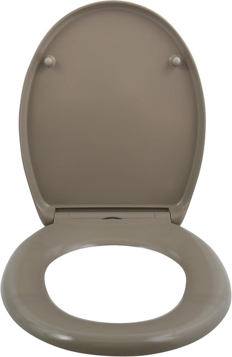 Ovale Toiletbril met Softclose en Quick-Release - Antibacterieel Duroplast Taupe