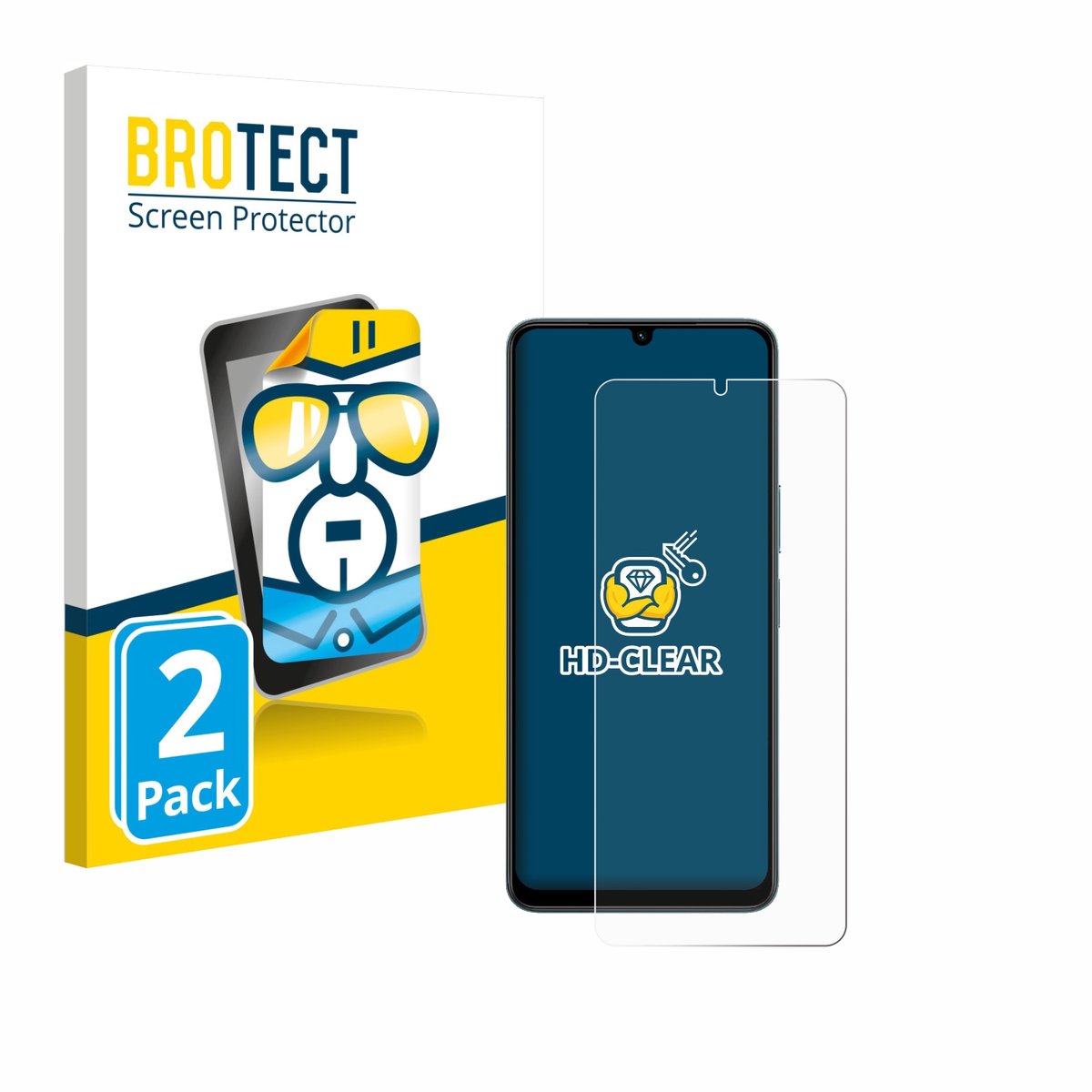 BROTECT - Screenprotector voor Vivo Y19s GT - Folie Beschermfolie transparant 2 Stuks