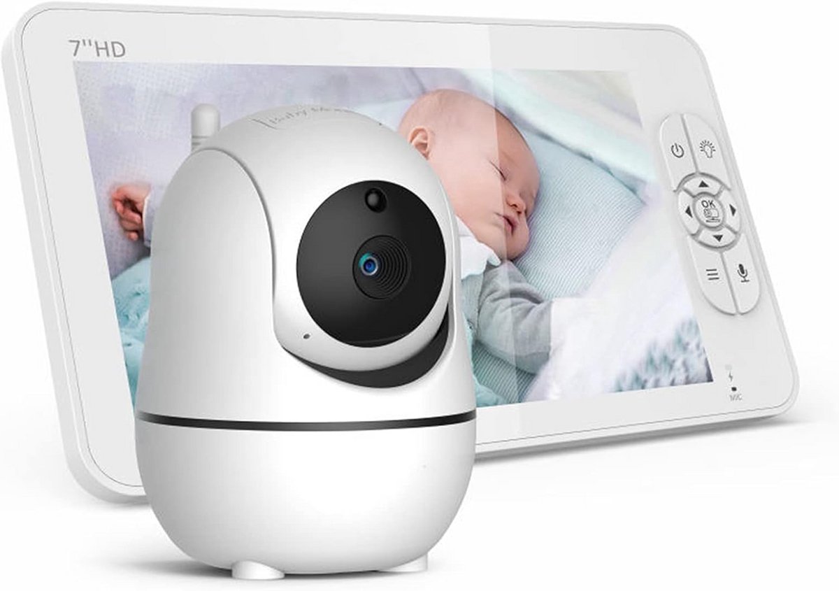 HD Video Babyfoon met 7 Inch Scherm, Tweeweg Audio en Nachtzicht
