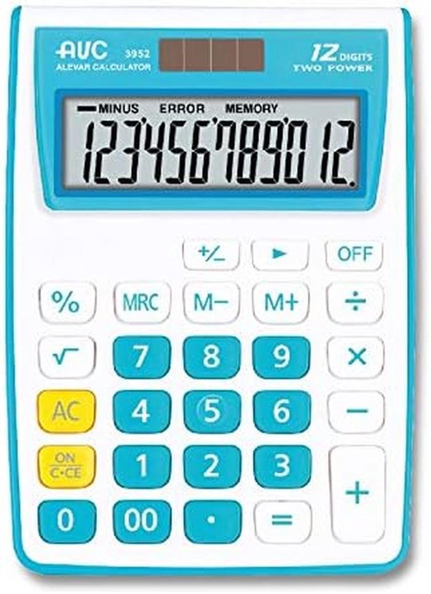 Grote Digitale Tafelteller met 12 Cijfers - Dual Power Blauw