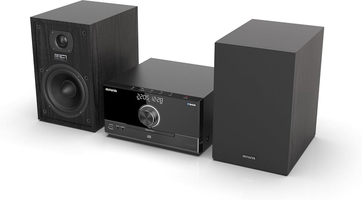 Micro Systeem met Bluetooth, CD Speler en 2x50W RMS Uitgangsvermogen - Zwart