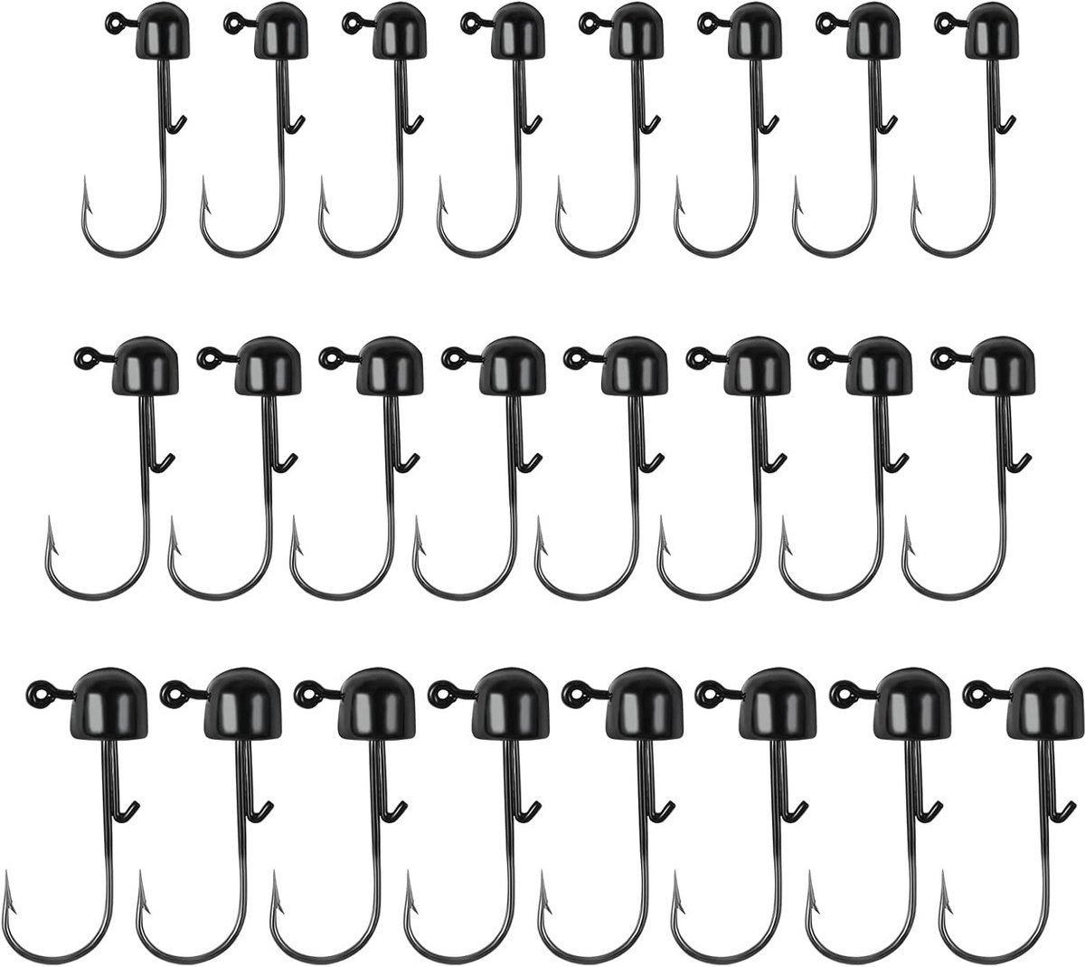 24x Diverse Jigkoppen voor Hengelsport - Ideaal voor Zacht Kunstaas en Vissen