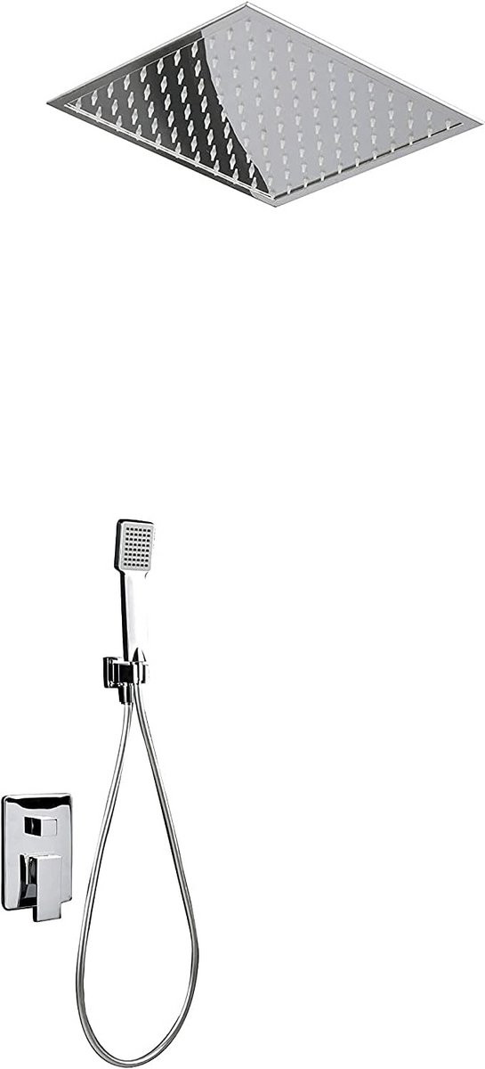 Inbouwdouche Set met Plafondmontage Regendouche Vierkant 40x40 cm Chroom