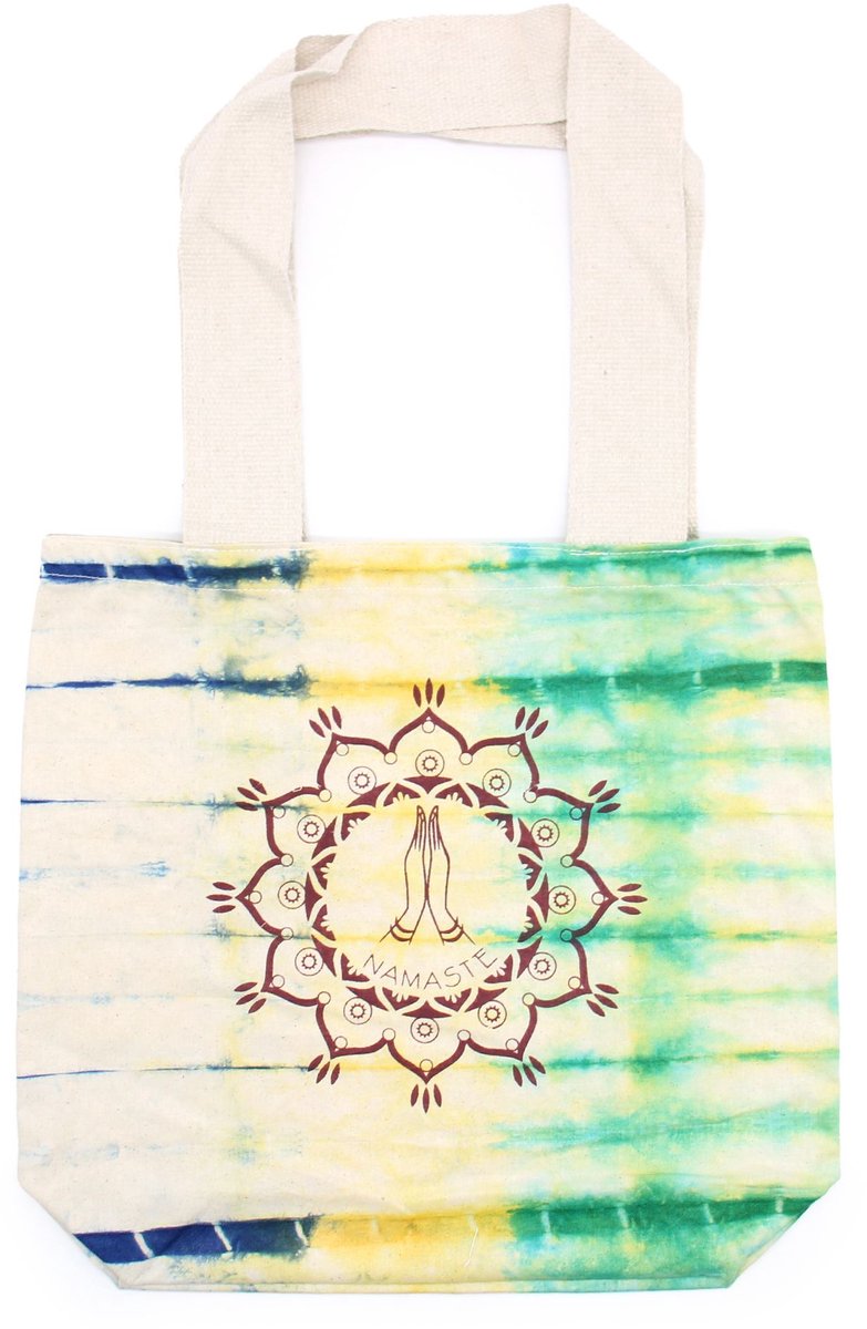 Ancient Wisdom - Tas - Katoenen tas met tie-dye print - 38x42x12 cm - Multicolor - Schoudertas - Eco-vriendelijk - Modeaccessoire - Tas met handvat - Draagtas - Shopper