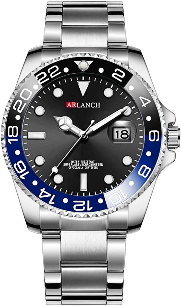 Luxe Analoog Herenhorloge met Kalender en RVS Band