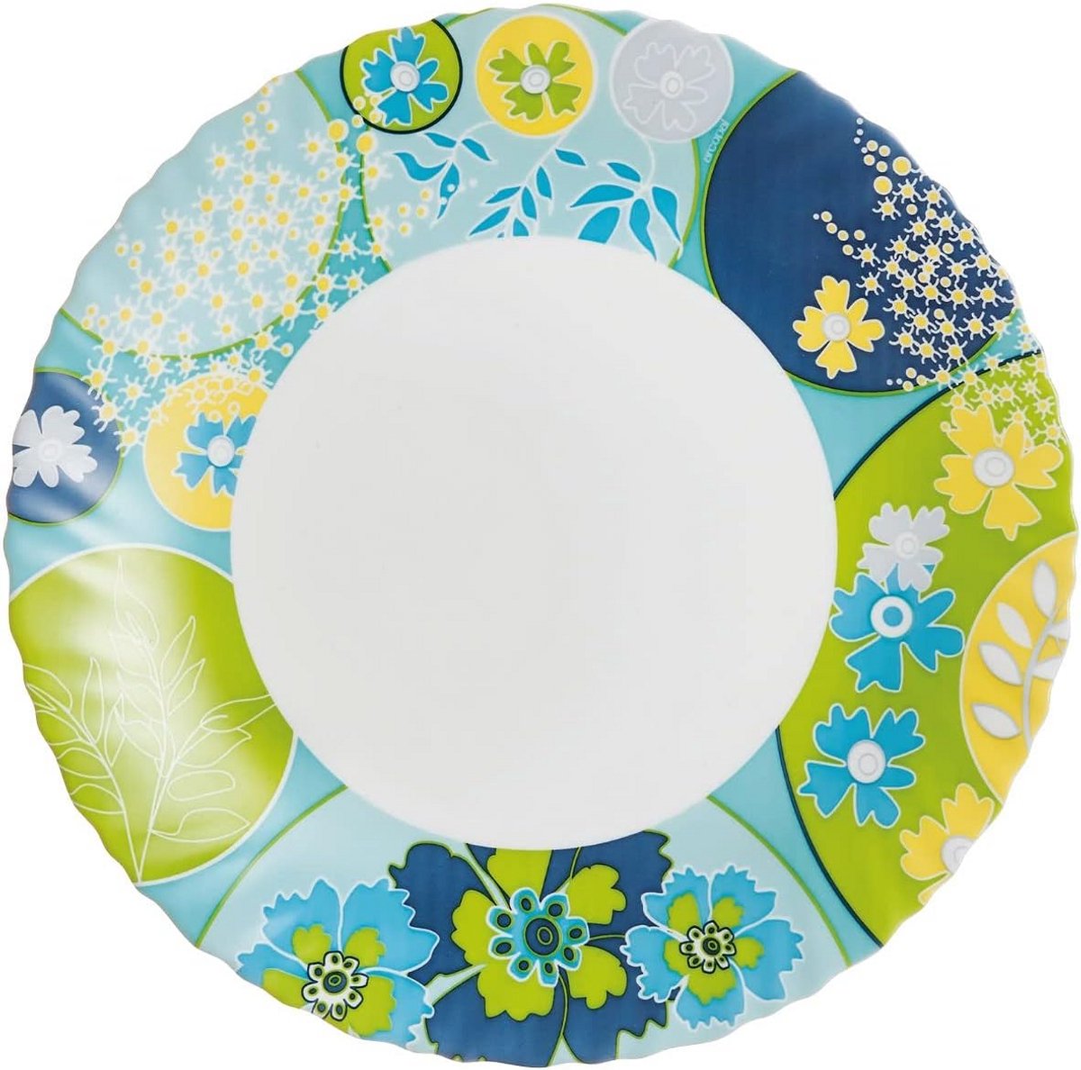 Set van 6 Dessertborden in Berenice Stijl, 19 cm met Blauw Patroon