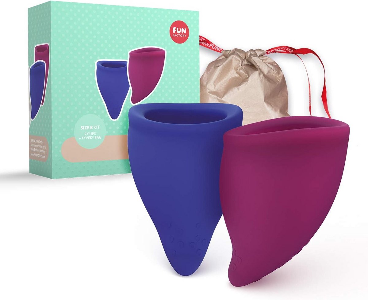 Menstruatiecup Set Size B - 2 Herbruikbare Cups van Medische Siliconen met Beschermzak