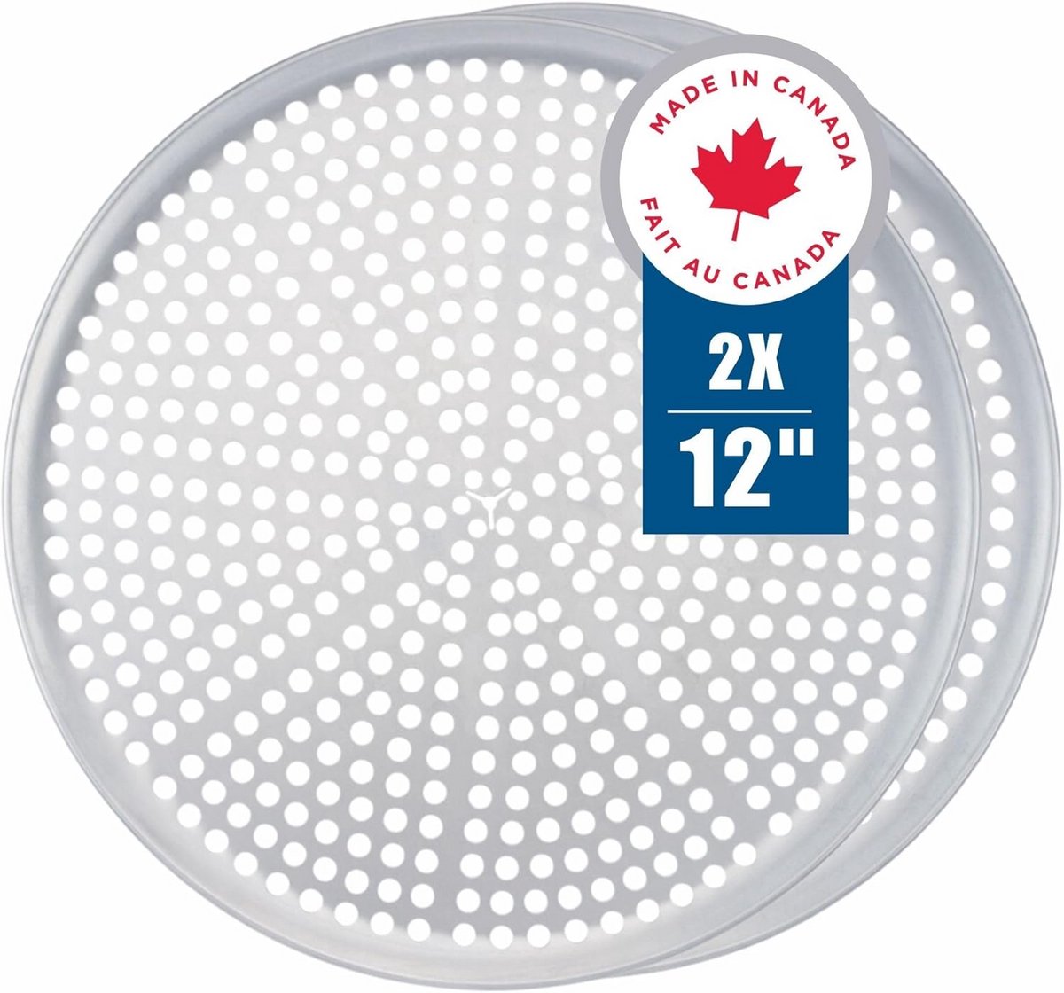 Aluminium Pizza Pan 12 inch - Geperforeerde Pizzabakplaat voor Knapperige Bodem