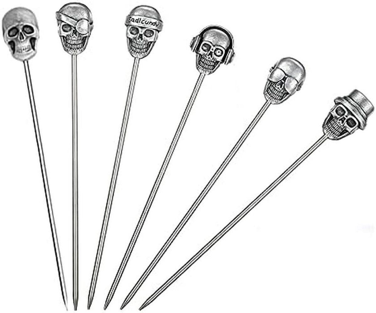 Herbruikbare Schedel Serviesprikkers Roestvrij Staal 6 Stuks 11,7 cm