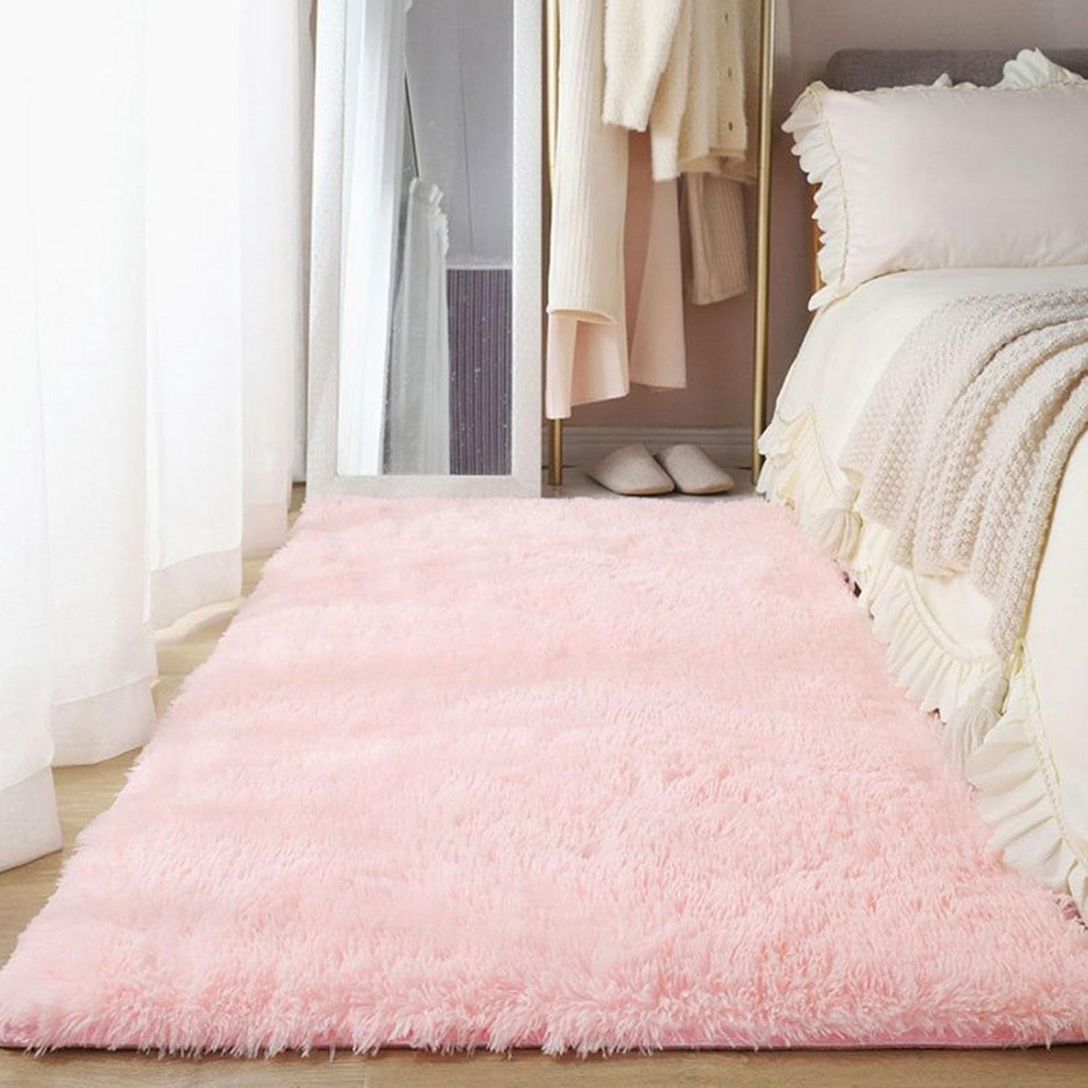 Hoogpolig Shaggy Vloerkleed 120x190 cm - Zacht Pluche Kleed voor Woonkamer, Slaapkamer en 