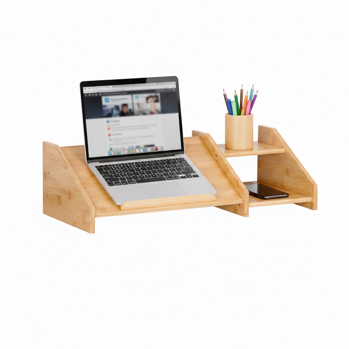 Laptopstandaard - 61x17,5x26,5 cm - naturel