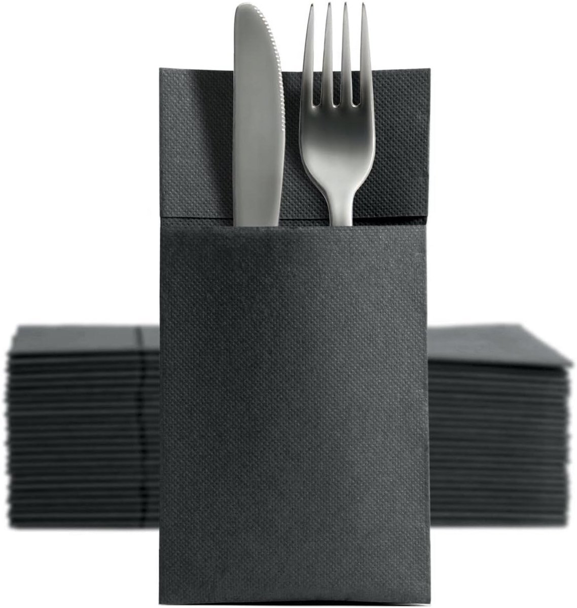 Biologisch Afbreekbare Bestekservetten 40x30 cm Zwart (50 stuks)