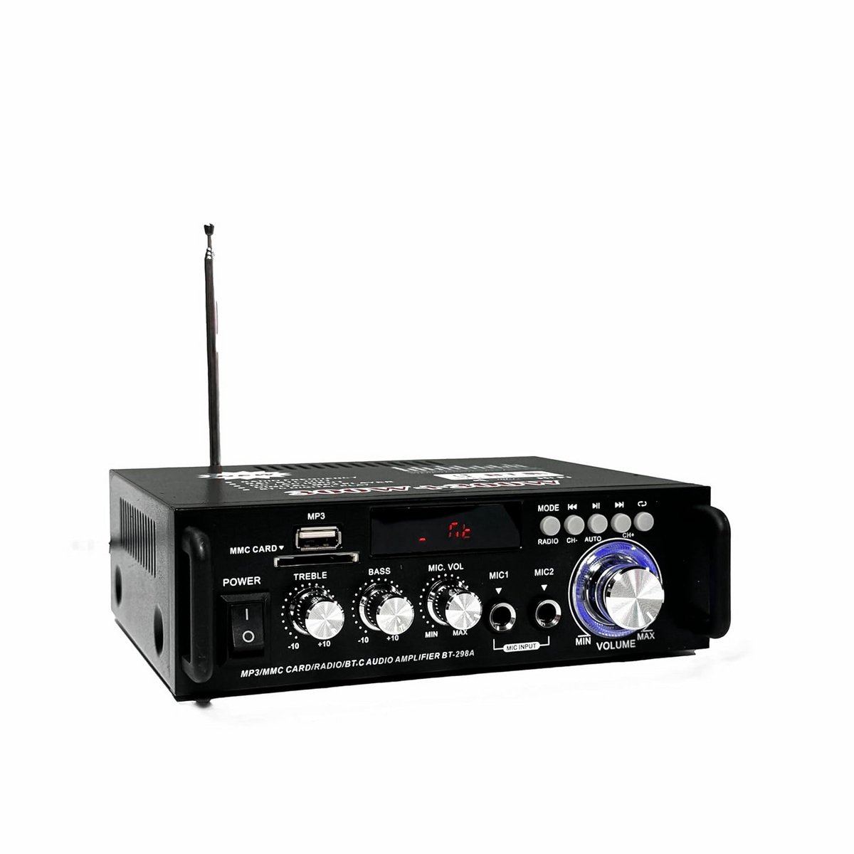 2-Kanaals HiFi Audio Stereo Versterker met Bluetooth, USB en FM Radio
