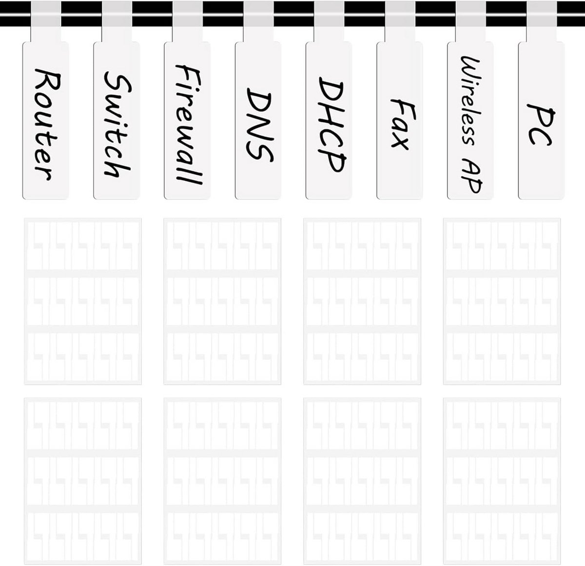 Zelfklevende Kabelstickers Wit Waterdicht Set 240 Stuks