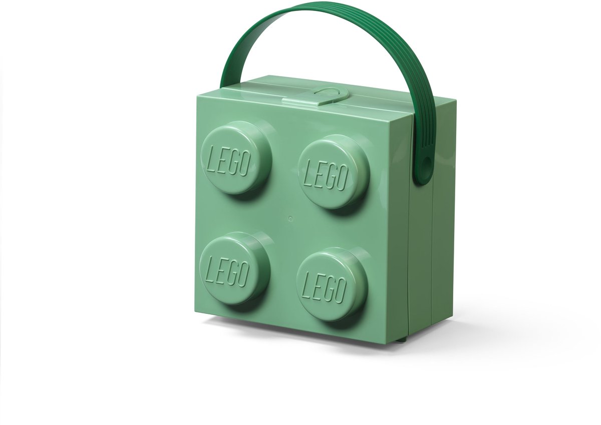 Lunchbox Brick 4 met handvat, Zandgroen - LEGO