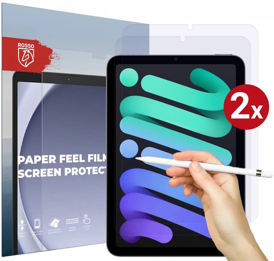 2 Stukken] Paper-Feel Screenprotector voor iPad mini 6 - Matte TPU-film voor schrijven en tekenen zoals op papier, compatibel met Apple Pencil & Face ID