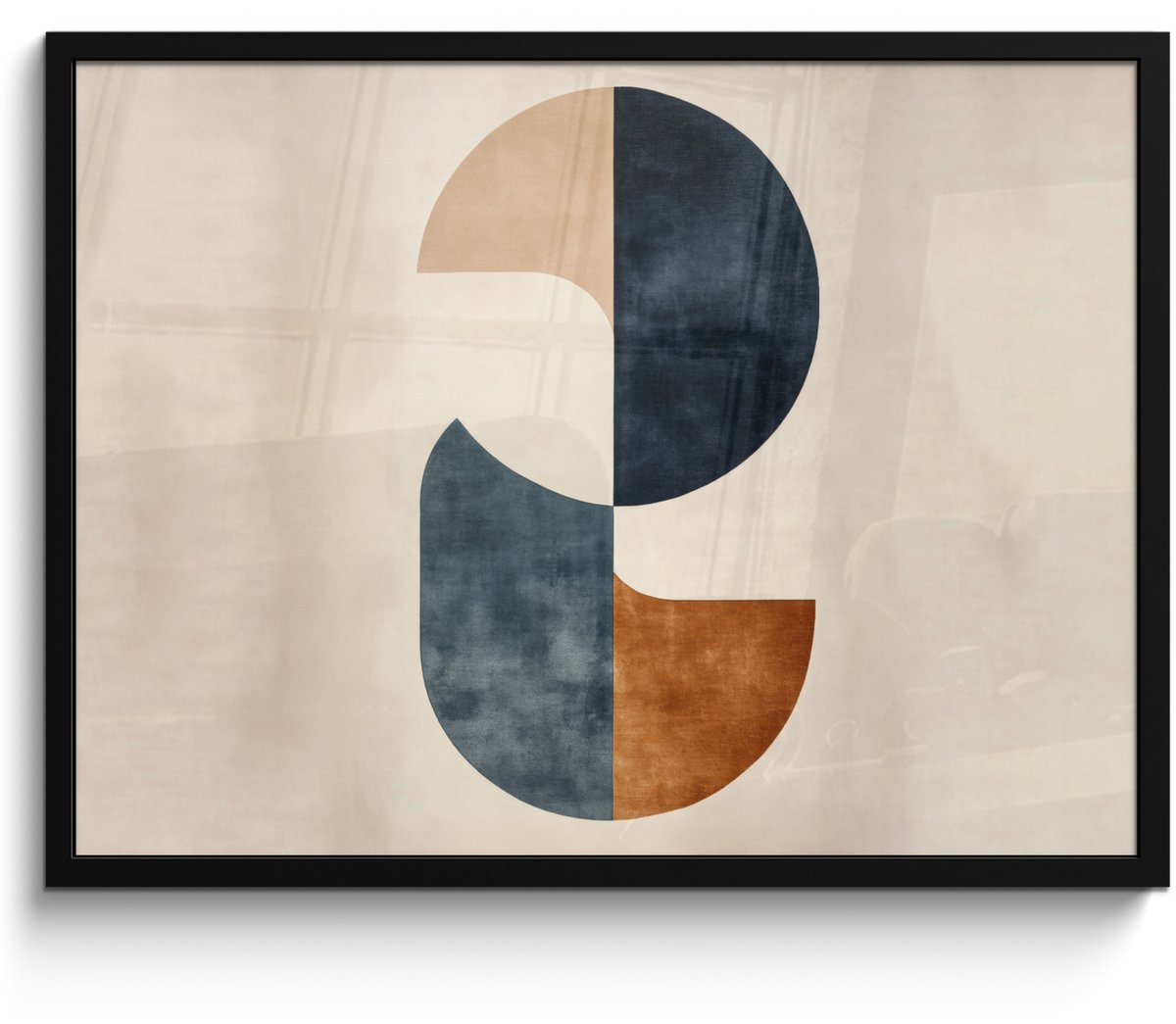 FrameYourWall Poster in lijst - Fotolijst 70x50 cm - Posters - Cirkels - Abstract - Kleurrijk - Posterlijst zwart - Decoratie - Wanddecoratie woonkamer - Muurdecoratie slaapkamer