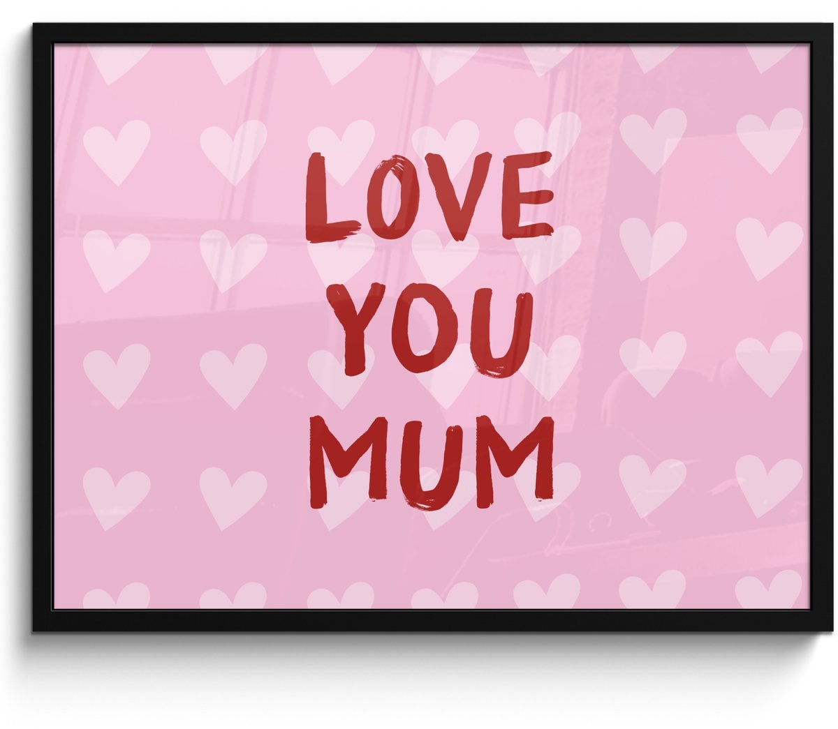 FrameYourWall Poster in lijst - Fotolijst 70x50 cm - Posters - Love - Quote - Moeder - Rood - Posterlijst zwart - Decoratie - Wanddecoratie woonkamer - Muurdecoratie slaapkamer Tekst - Moeder - Liefde 3