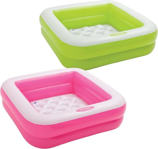 Babypool Play Box - Kinderbadje Opblaasbaar - Waterpret Buiten - Waterdicht Materiaal - 85 x 85 x 23 cm - Groen — afbeelding 3