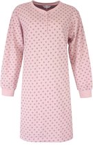 Tenderness Dames Nachthemd - Fleece - Lange Mouwen - Roze - Maat S
