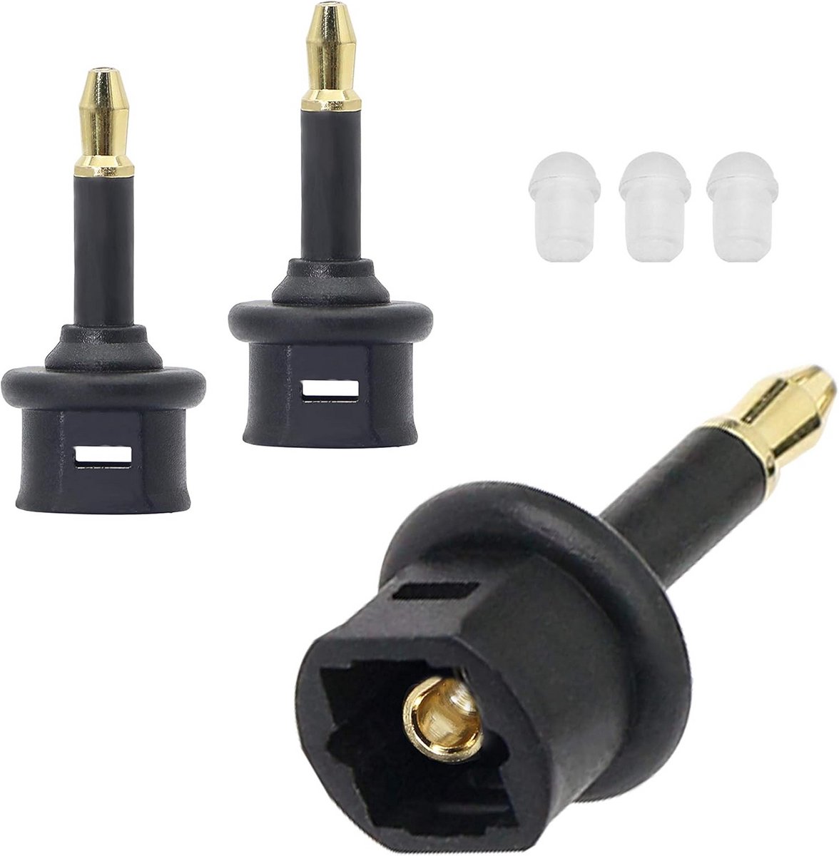 3-pack Optische Audio Adapter: Toslink naar 3.5mm Mini Jack (SPDIF Digitale Koppelaar)