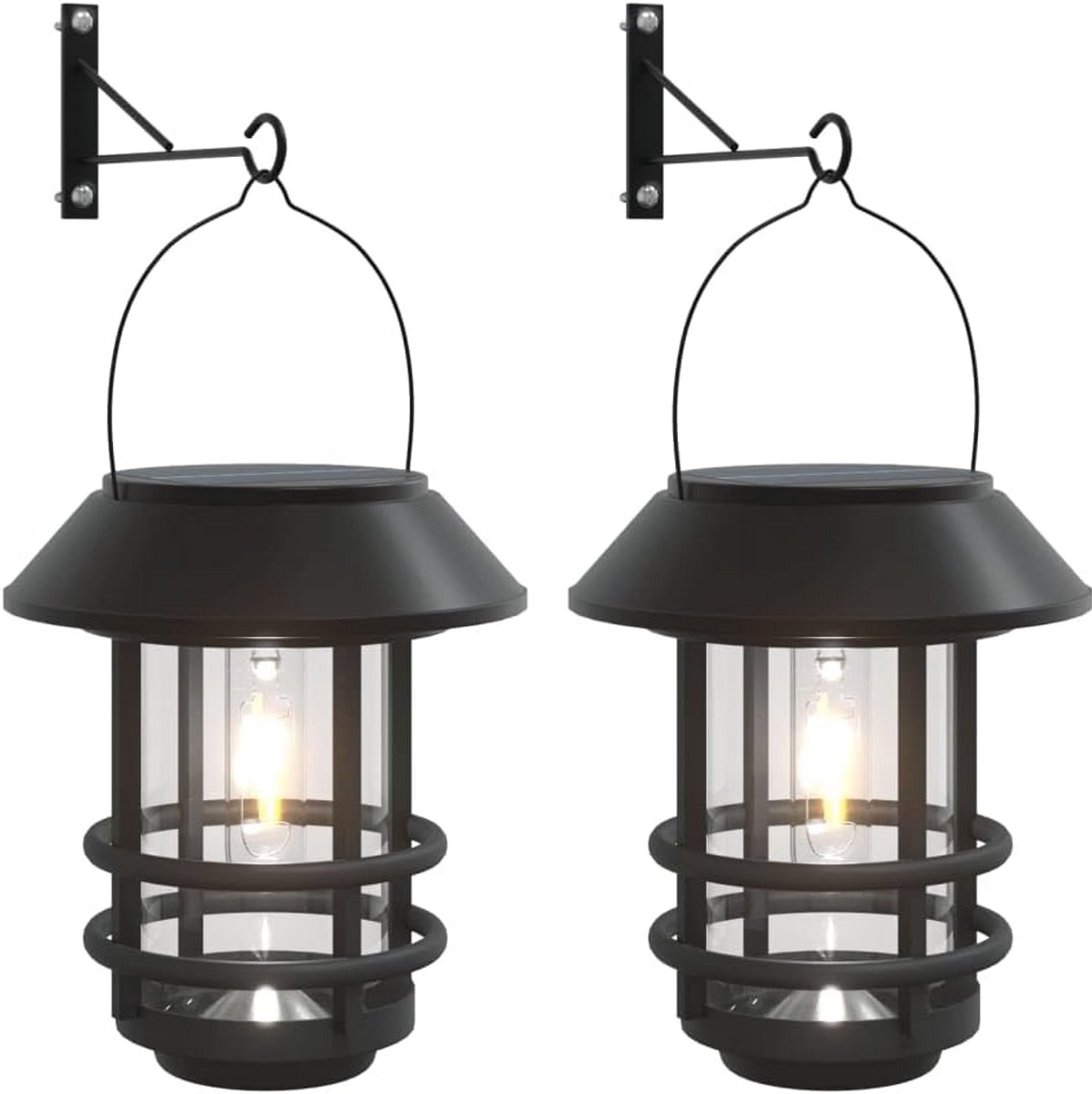 Set van 2 Solar Buitenwandlampen - LED Tuinverlichting op Zonne-Energie