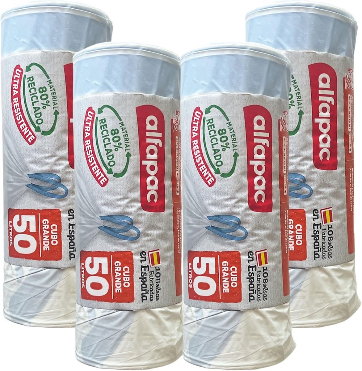 Vuilniszakken 50 Liter - 4 Rollen (40 Zakken) - Extra Sterk en Lekvrij - Gemaakt van 80% Gerecycled Materiaal
